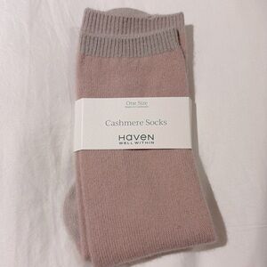 Haven Cashmere socks.  NWT. Womens. Blush pink.
